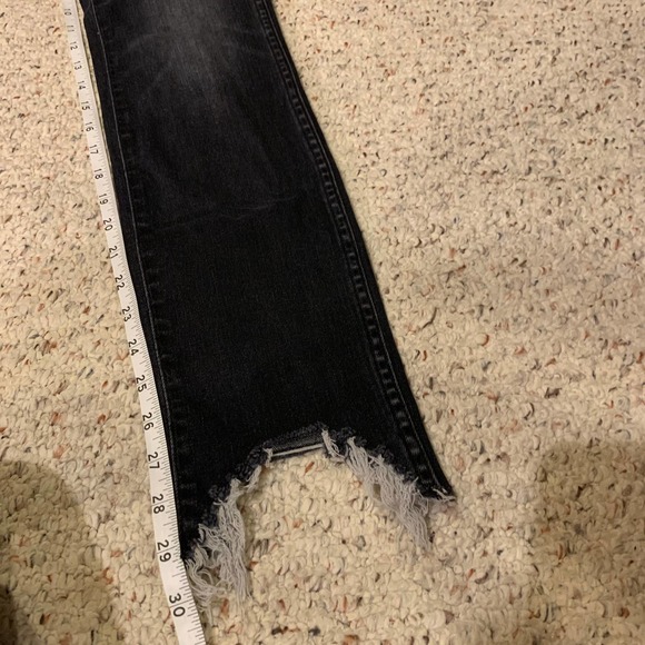 3x1 W3 Size 24 Straight Authentic Crop Black Elise Jeans Frayed Raw Hem Ankle - Picture 7 of 13